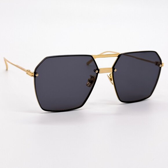 NEW BOTTEGA VENETA BV1045S 001 WOMEN GREY/GOLD SUNGLASSES BOTTEGA VENETA - Picture 5 of 13